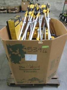 lot 2 image: WHOLESALE MIXED PALLET OF MICELLANOUS DEWALT ELECTRIC LANDSCAPE TOOLS - SAWS, BLOWERS, WHIPS AND MORE