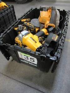 lot 26 image: WHOLESALE MIXED BIN OF MICELLANOUS DEWALT TOOLS - SAWS, DRILLS, SANDERS, NAILERS AND MORE