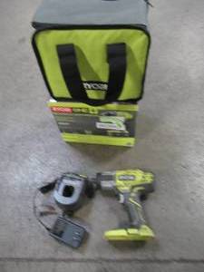 lot 29 image: RYOBI ONE 18V Cordless 3-Speed 12 in. Impact Wrench Kit with Charger and Bag, P261K. Used - Missing Battery.