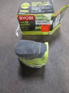 lot 35 image: RYOBI 18-Volt ONE Corner Cat Finish Sander with Sandpaper Assortment (Tool Only), P401 - Used - Missing Dust Port.