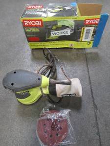 lot 37 image: RYOBI 2.6 Amp 5 in. Random Orbital Sander, RS290G, - Used.