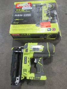 lot 45 image: RYOBI 18-Volt ONE AirStrike 16-Gauge Cordless Straight Nailer (Tool-Only), P325 - Like New.