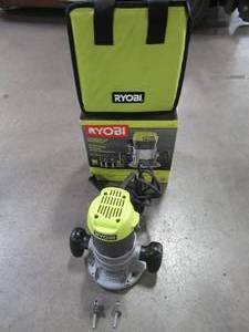 lot 56 image: RYOBI 8.5 Amp 1-12 Peak HP Router, R1631K - Used.