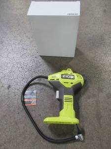 lot 62 image: RYOBI 18-Volt ONE Lithium-Ion Cordless High Pressure Inflator with Digital Gauge (Tool-Only), P737D.