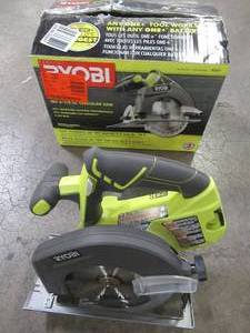 lot 64 image: RYOBI 18-Volt ONE 6-12 in. Cordless Circular Saw (Tool Only), P507 - Used.