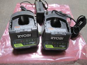 lot 84 image: (2-Pack) Ryobi P118B 18V Battery Charger, P118B - Like New