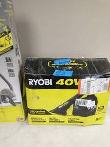 lot 53 image: RYOBI Expand-It 8 in. Universal Straight Shaft Edger Attachment AND RYOBI 40-Volt Lithium-Ion Cordless Battery Leaf VacuumMulcher (Tool Only)