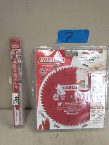lot 7 image: DIABLO 10 in. x 60-Teeth Fine Finish S Blade AND DIABLO 12 in. 10 TPI Steel Demon Carbide Medium Metal Cutting Reciprocateing Saw Blade (3-Pack)
