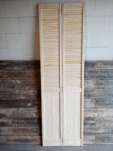 lot 17 image: 24 in. x 80 in. LouverPanel Pine Unfinished Interior Closet Bi-fold Door