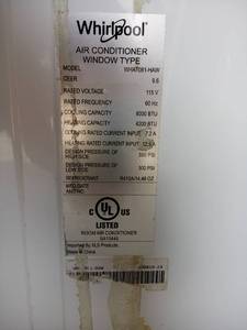 lot 25 image: Whirlpool 8,000 BTU 230V Through-the-Wall Air Conditioner with 4200 BTU Supplemental Heating - White