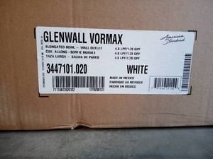 lot 33 image: Glenwall VorMax Elongated Toilet Bowl Only in White by American Standard