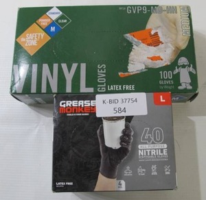 Lot of 2 Boxes Vinyl Nitrile Gloves - Grease Monkey Safety Zone