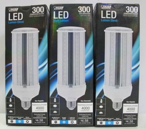 3-Pack Feit Electric 300-Watt Equivalent Corn Cob LED High Lumen 5000K HID Utility LED Light Bulb