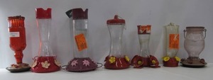 Lot of 7 Hummingbird Feeders