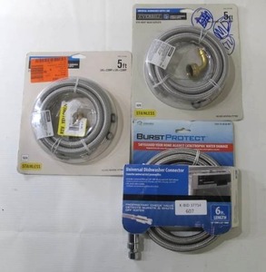 3-Pack Everbilt HomeWerks BurstProtect Dishwasher Supply Lines Hoses