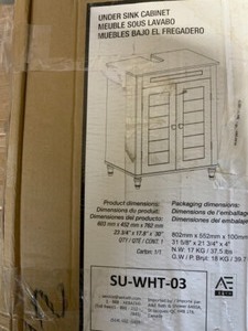 lot 6 image: CARY III 24 IN. W X 18 IN. D X 30 IN. H BATH VANITY CABINET ONLY IN WHITE. SEE PICTURES