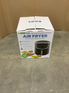 lot 10 image: GOWISE USA 7 QT. BLACK AIR FRYER WITH DEHYDRATOR AND 3 STACKABLE RACKS WITH 8 FUNCTIONS. SEE PICTURES