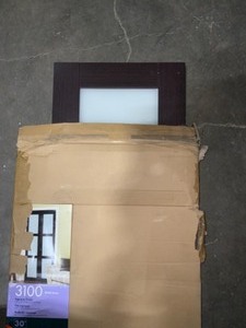 lot 23 image: TRUPORTE 30 IN. X 80.5 IN. 34 LITE FROSTED GLASS SOLID MDF CORE ESPRESSO FINISHED MDF BI-FOLD DOOR. SEE PICTURES