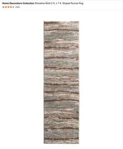 lot 70 image: HOME DECORATORS COLLECTION SHORELINE MULTI 2 FT. X 7 FT. STRIPED RUNNER RUGS. SEE PICTURES