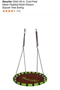 SWURFER 3-IN-1 MULTI PURPOSE HEAVY DUTY ROPE SWING & SAUCER TREE SWING. VARIOUS CONDITIONS. SEE PICTURES