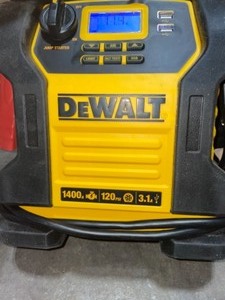 DEWALT 1400 PEAK AMP JUMP STARTER WITH DIGITAL COMPRESSOR. SEE PICTURES