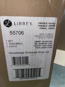 LIBBEY STONEHENGE 30-PIECE CLEAR GLASS SET. SEE PICTURES