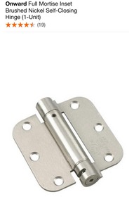 ONWARD FULL MORTISER INSET BRUSHED NICKEL SELF-CLOSING HINGE (1-UNIT). SEE PICTURES