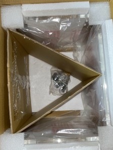 PICKET HOUSE FURNISHINGS PEEK CLEAR MODERN SNACK TABLE. SEE PICTURES