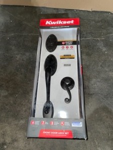 KWIKSET SHELBURNE VENETIAN BRONZE SINGLE CYLINDER DOOR HANDLESET WITH LIDO DOOR LEVER FEATURING SMARTKEY SECURITY. SEE PICTURES