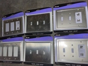 AMERELLE METAL WALL PLATES. VARIOUS KINDS AND SIZES. SEE PICTURES