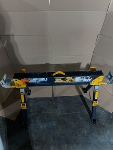 TOUGHBIULT ADJUSTABLE HEIGHT (25-32 IN.) AND WIDTH (39.9-45.9 IN.) STEEL SAWHORSE AND JOBSITE TABLE - 1300 LB. CAPACITY. SEE PICTURES