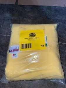 LA LINEN 90 IN. X 132 IN. LIGHT YELLOW POLYESTER POPLIN RECTANGULAR TABLECLOTH. SEE PICTURES