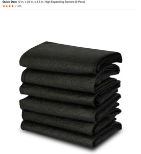 QUICK DAM 12 IN. X 24 IN. X 3.5 IN. HIGH EXPANDING BARRIERS (6-PACK). SEE PICTURES