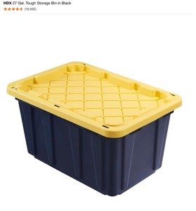 PALLET OF HDX 27. GAL STORAGE BINS IN BLACK WITH LIDS. SEE PICTURES