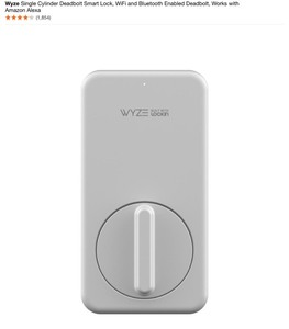 WYZE SINGLE CYLINDER DEADBOLT SMART LOCK, WIFI AND BLUETOOTH ENABLED DEADBOLT, WORKS WITH AMAZON ALEXA & KEYPAD. SEE PICTURES