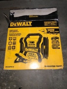 DEWALT 1600 PEAK AMP PORTABLE CAR JUMP STARTER WITH 120 PSI DIGITAL AIR COMPRESSOR AND 500-WATT INVERTER. SEE PICTURES