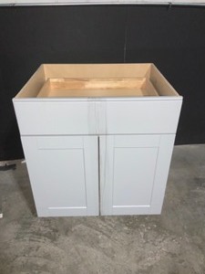 HAMPTON BAY SHAKER DOVE GRAY STOCK ASSEMBLED BASE KITCHEN CABINET WITH BALL-BEARING DRAWER GLIDES (30 IN. X 34.5 IN. X 24 IN.). SEE PICTURES