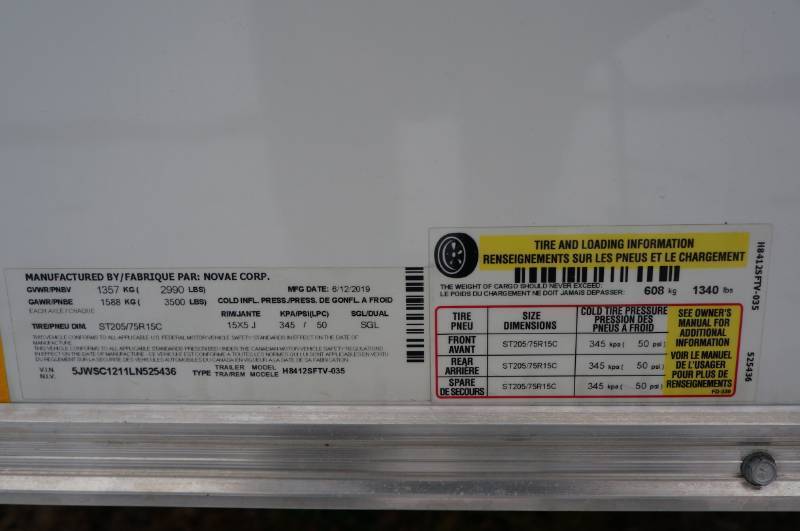 lot 3 image: 2019 H&H 7 x 12 Enclosed Trailer - Side Ladder Rack