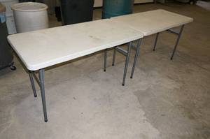 lot 23 image: 2 Folding Banquet Style Tables