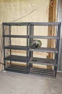 lot 74 image: 2 Plastic Shelves with Extra Uprights