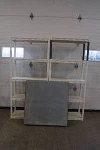 lot 77 image: 2 Plastic Shelves with a Plastic AC Base