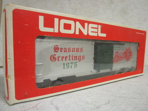 LIONEL, 1976 SEASONS GREETINGS BOX CAR - NEW WITH ORIGINAL BOX