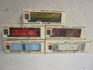 ATLAS MIXED FREIGHT CARS - NEW WITH ORIGINAL BOXES