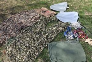 lot 41 image: CAMO MESH AND FABRIC, TIE DOWNS