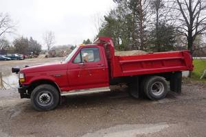 1992 Ford F-350 Super Duty Dually Dump Truck With Plow RESERVE HAS BEEN MET