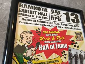 lot 38 image: South Dakota Rock and Roll Music Association Hall of Fame Framed Poster Featuring The Trashmen