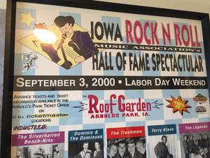 lot 40 image: Iowa Rock and Roll Hall of Fame Spectacular Framed Poster From 2000