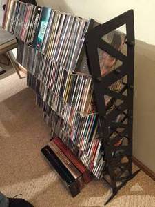 lot 55 image: Large CD Lot With Metal Storage Rack