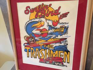 lot 18 image: The Trashmen Surfin Bird Framed Art