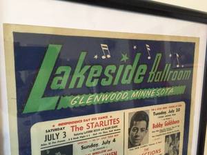 lot 83 image: Lakeside Ballroom Glenwood Minnesota Vintage Framed Poster